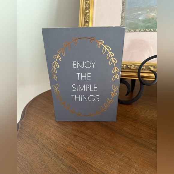 BELLE MAISON Cute accent wall art in gold & grey. “ Enjoy the simpler things” - Picture 1 of 9